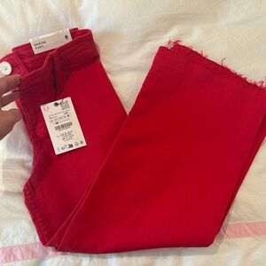 BNWT red wide legged jeans by Zara kids.